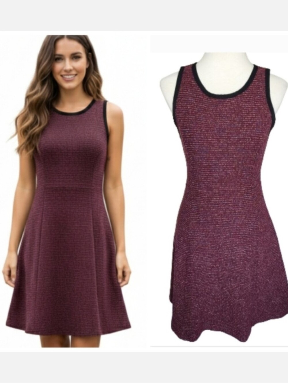 J Crew burgundy sleeveless tweed dress Women's size 6